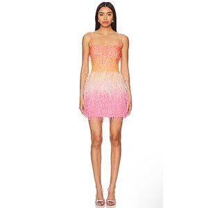 Nadine Merabi Cassie Mini Dress in Orange & Pink Ombre